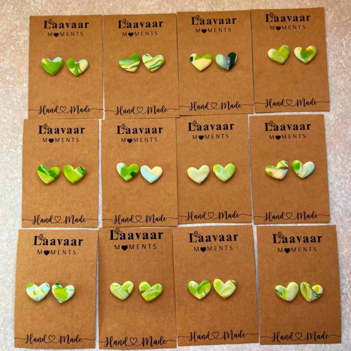 Kolczyki handmade z glinki polimerowej – Heart Moments „ Hello Spring”