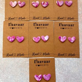 Kolczyki handmade z glinki polimerowej – Heart Moments „ Pink Power”