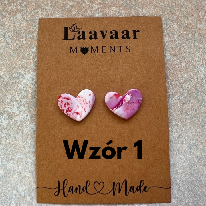 Kolczyki handmade z glinki polimerowej – Heart Moments „ Pink Power”