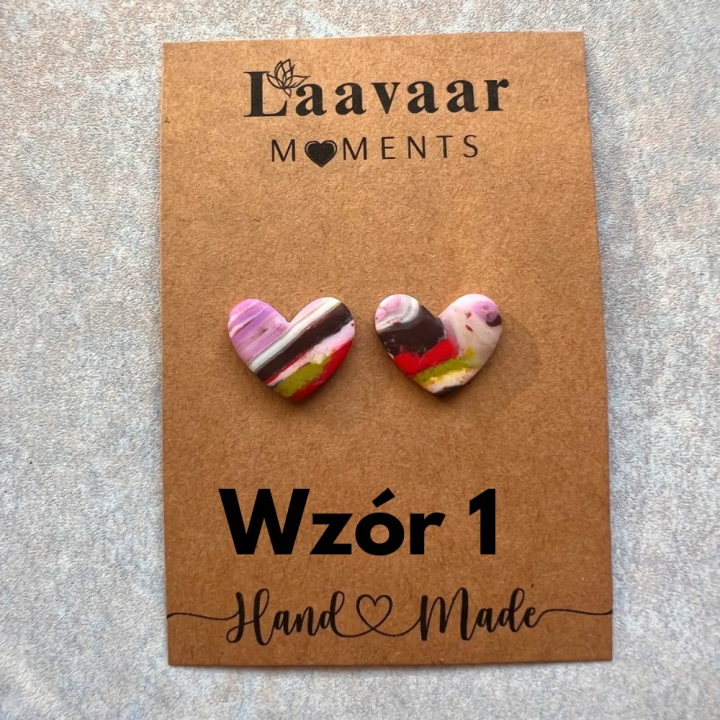Kolczyki handmade z glinki polimerowej – Heart Moments „Love Chaos"
