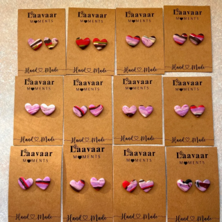 Kolczyki handmade z glinki polimerowej – Heart Moments „Love Chaos"