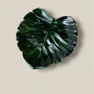 Podstawka betonowa MONSTERA – liść zielony | dekoracja