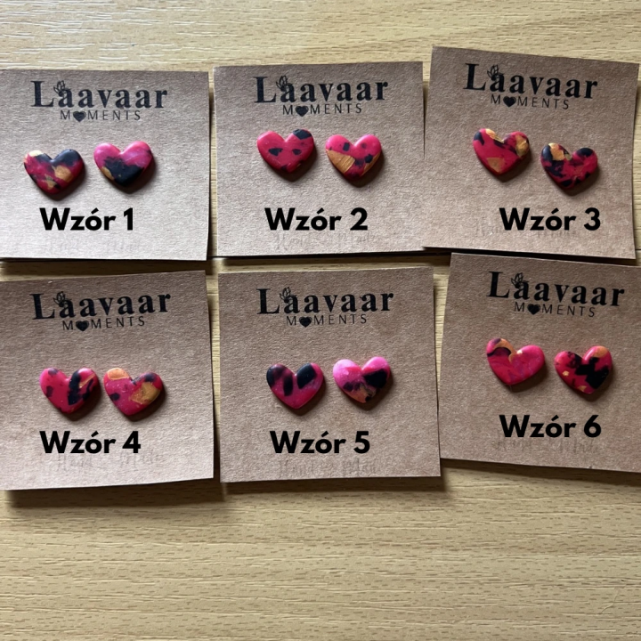 Kolczyki handmade z glinki polimerowej – Heart Moments „Love Chaos"