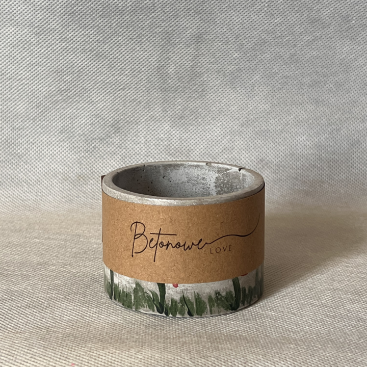Betonowa osłonka z makami handmade | Laavaar
